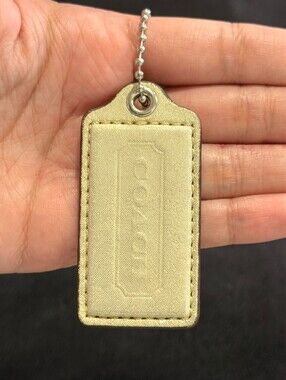2.5" Y2K Coach Leather Key Fob Keychain Hang Tag Hangtag
